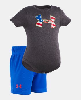 Boys' Newborn UA Americana 2-Piece Short Set 1 Color Available $28