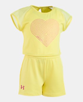 New Arrival Girls' Infant UA Linear Heart Romper 1 Color Available $28