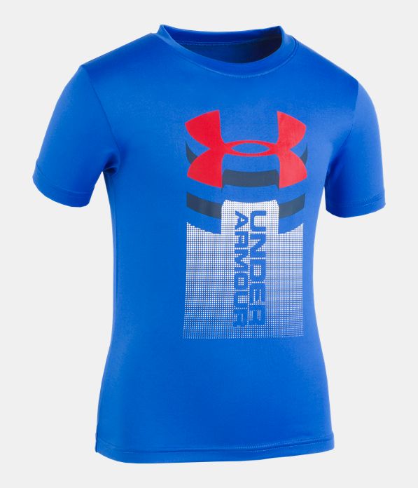 Boys' Toddler UA Rising Big Logo Short Sleeve, ULTRA BLUE, Laydown