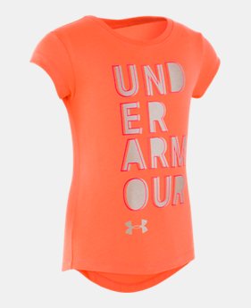 New Arrival Girls' Pre-School UA Wordmark Short Sleeve 1 Color Available $18