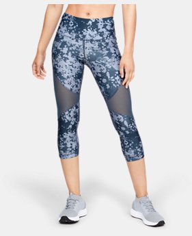 New Arrival Women's HeatGear® Armour Mesh Print Capri FREE U.S. SHIPPING 2 Colors Available $45