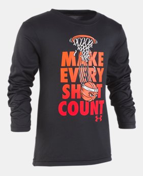 New Arrival Boys' Pre-School UA Make Every Shot Count Long Sleeve 1 Color Available $23