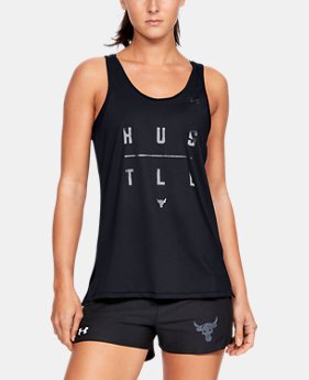 New Arrival Women's UA x Project Rock Hustle HeatGear® Scoop Tank 1 Color Available $40