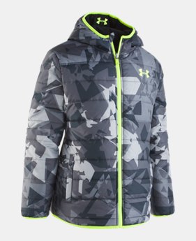 New Arrival Boys' Pre-School UA Printed Reversible Pronto Puffer Jacket 1 Color Available $70