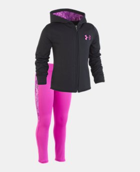 New Arrival Girls' Pre-School UA Glitch Stripe Set 1 Color Available $53