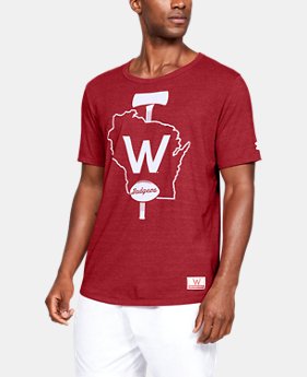 New Arrival Men's UA Iconic Stripe Collegiate Short Sleeve Shirt 1 Color Available $50
