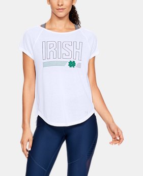 Women's UA Microthread Spine Collegiate Short Sleeve 1 Color Available $31.5