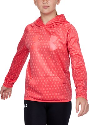 girls pink under armour hoodie