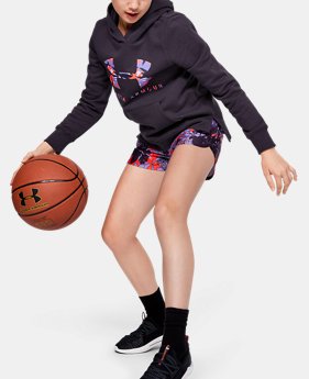  Girls' UA Rival Print Fill Logo Hoodie  4  Colors Available $34.99