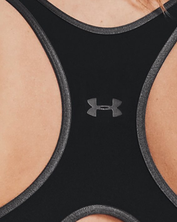 Under Armour graphic logo mid keyhole sports bra in mauve