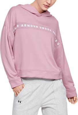 pink and grey under armour hoodie