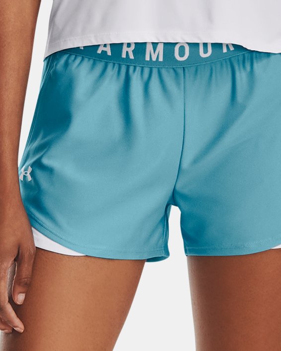 女士UA Play Up Shorts 3.0短褲 in Blue image number 2