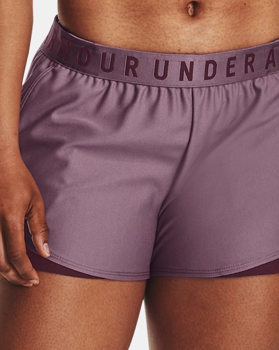 กางเกงขาสั้น UA Play Up Shorts 3.0 สำหรับผู้หญิง in Purple image number 2