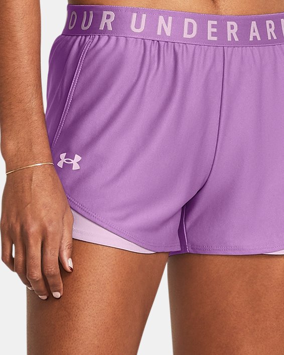 Damen UA Play Up 3.0 Shorts, Purple, pdpMainDesktop image number 2