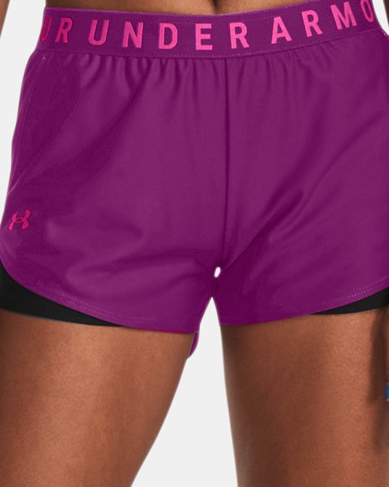 Women's UA Play Up 3.0 Shorts, Purple, pdpMainDesktop image number 2