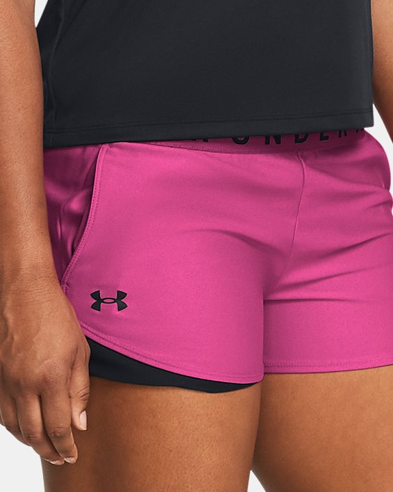 Women's UA Play Up 3.0 Shorts, Pink, pdpMainDesktop image number 2