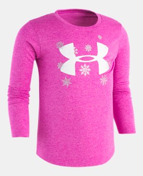 New Arrival Girls' Infant UA Big Logo Snowflake Long Sleeve Shirt 1 Color Available $23