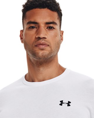 Playera UA Left Chest Lockup para Hombre, White, pdpMainDesktop image number 3