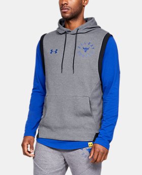 New Arrival Men's UA x Project Rock Double Knit Sleeveless Hoodie 1 Color Available $70