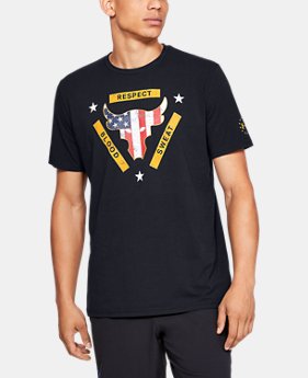 New Arrival Men's UA x Project Rock USDNA Flag T-Shirt 1 Color Available $35