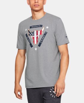 New Arrival Men's UA x Project Rock USDNA Flag T-Shirt 1 Color Available $35