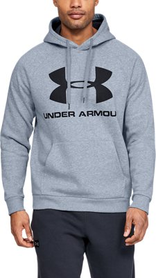 grey and black under armour hoodie