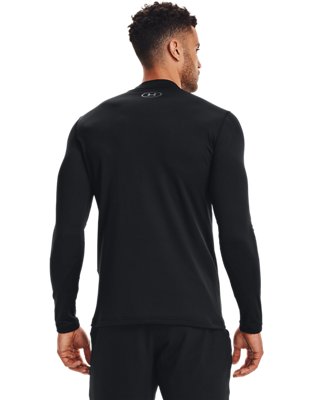 Men's ColdGear&reg; Armour Fitted Mock Long Sleeve, Black, pdpMainDesktop image number 1