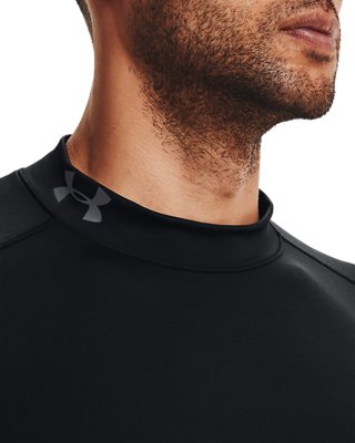 Men's ColdGear&reg; Armour Fitted Mock Long Sleeve, Black, pdpMainDesktop image number 3