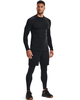 Men's ColdGear&reg; Armour Fitted Mock Long Sleeve, Black, pdpMainDesktop image number 2