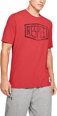 under armour men's project rock respect graphic short sleeve hoodie