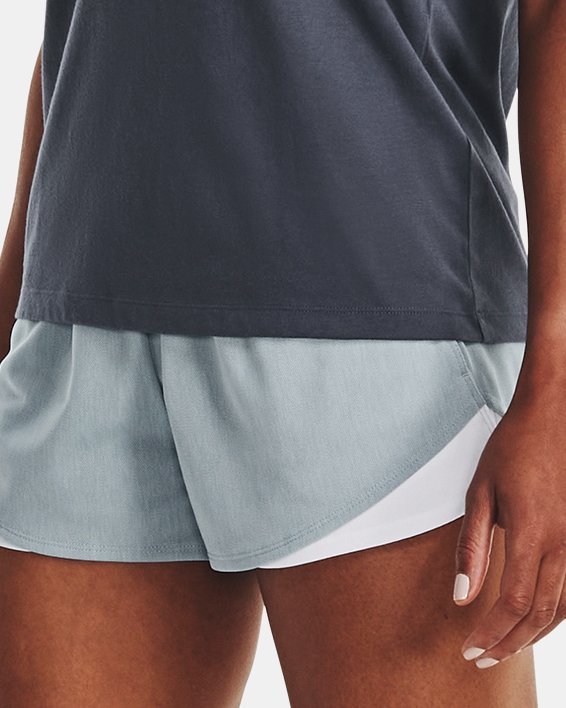 女士UA Play Up Shorts 3.0 Twist短褲 in Blue image number 2