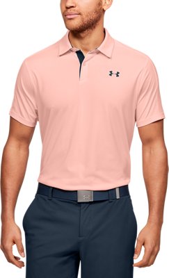 men's under armour pink polo