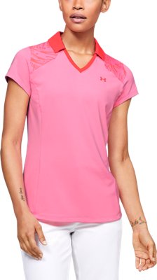 under armour pink golf shirt