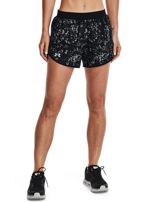 Damen Under Armour Fly-By 2.0 Shorts mit Aufdruck Schwarz / Schwarz / Reflektierend L