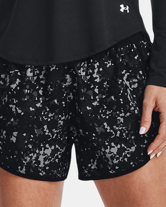 Women's UA Fly-By 2.0 Printed Shorts in Black image number 2