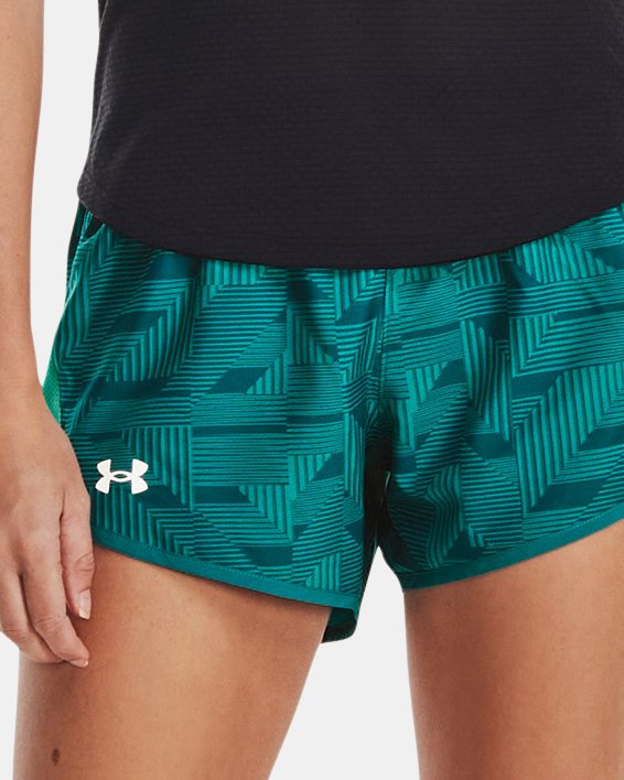 Women's UA Fly-By 2.0 Printed Shorts in Green image number 2