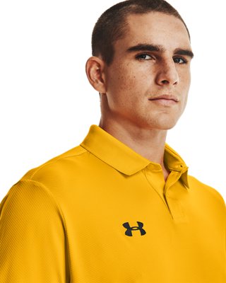 yellow under armour polo shirt