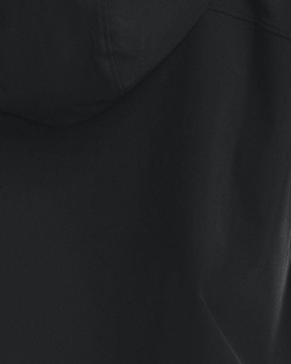Women's UA Woven Branded Full Zip Hoodie in Black image number 1