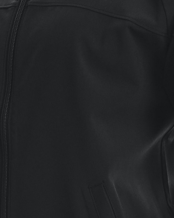 Damen UA Webstoff-Hoodie mit Logo und durchgehendem Zip, Black, pdpMainDesktop image number 0