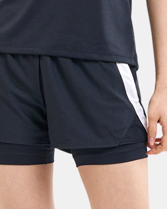 Women's UA Play Up 2-in-1 Shorts in Black image number 4