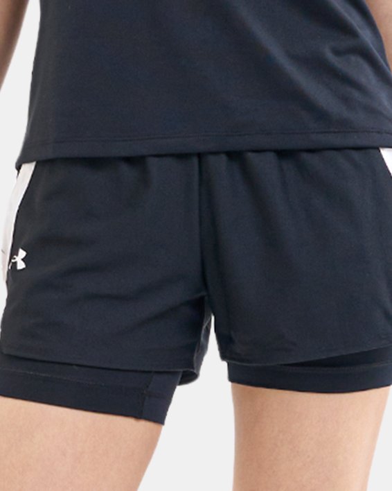Women's UA Play Up 2-in-1 Shorts in Black image number 3