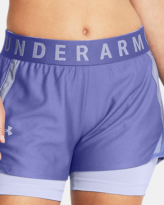 Women's UA Play Up 2-in-1 Shorts in Purple image number 2