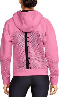 grey and pink under armour hoodie