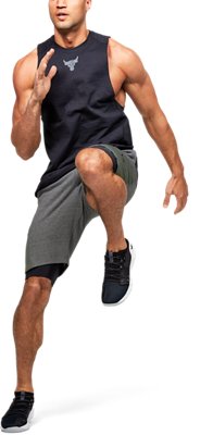 men's project rock terry printed shorts