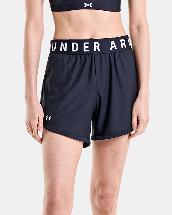 Women's UA Play Up 5" Shorts in Black image number 2