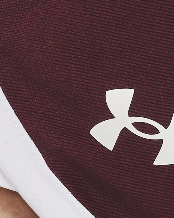 Women's UA Play Up 5" Shorts in Maroon image number 3