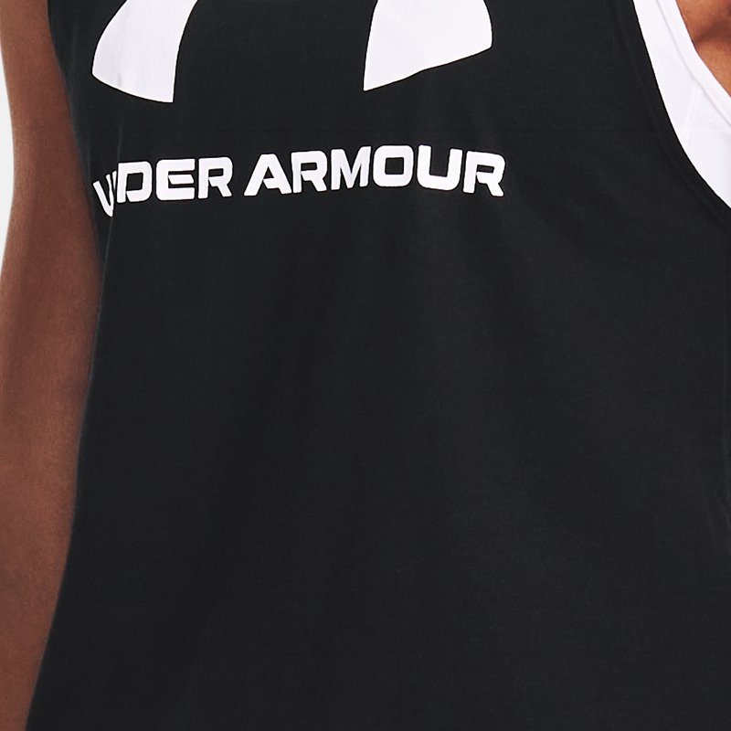 Damen Under Armour Sportstyle-Tanktop mit Grafik Schwarz / Weiß XS