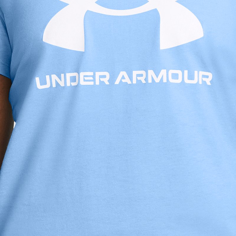 Women's Under Armour Rival Logo Short Sleeve Horizon Blue / White L