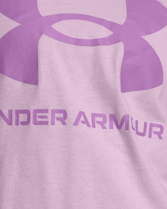 女士UA Sportstyle Graphic短袖T恤 in Purple image number 0