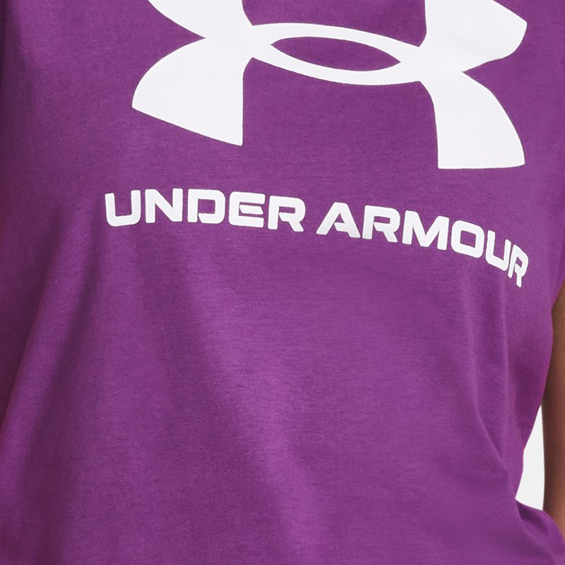 Women's  Under Armour  Sportstyle Graphic Short Sleeve Cassis / White L